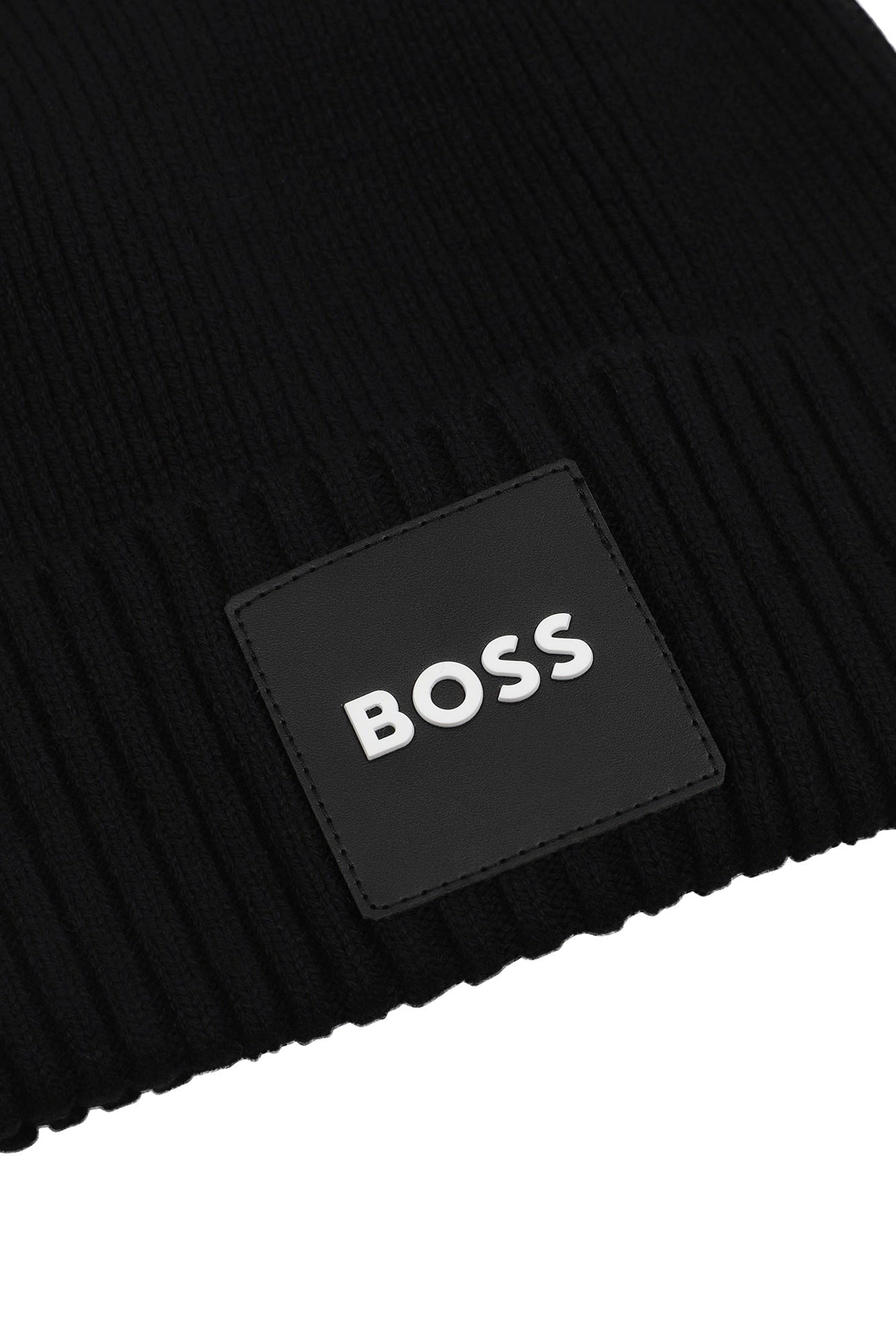 Hugo Boss Boys Cotton Knit Beanie with Branded Badge_ J53583