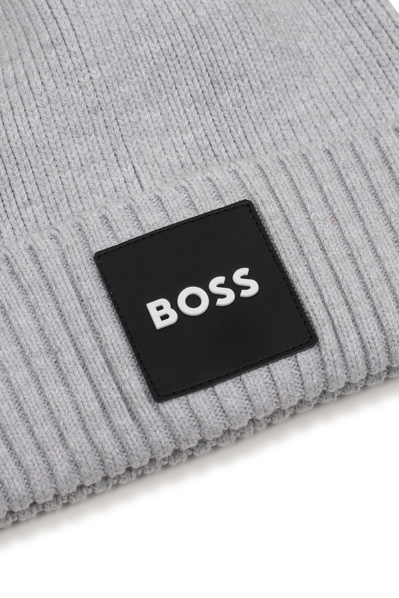 Hugo Boss Boys Cotton Knit Beanie with Branded Badge_ J53629