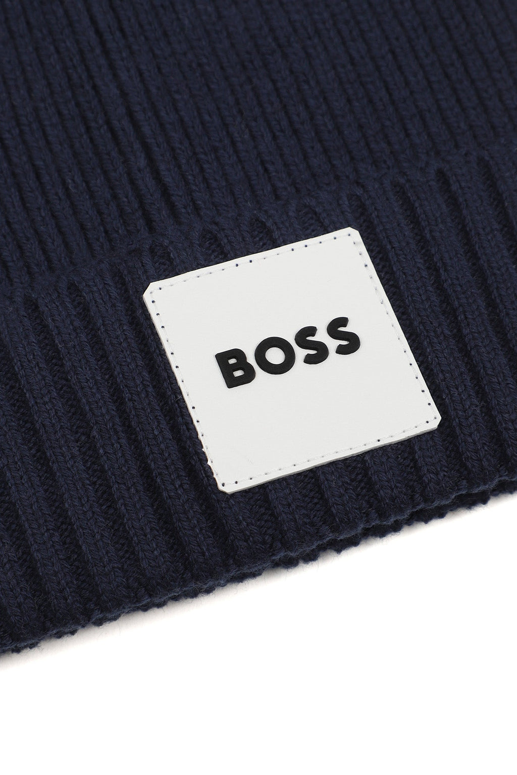 Hugo Boss Boys Cotton Knit Beanie with Logo Badge_ J53575