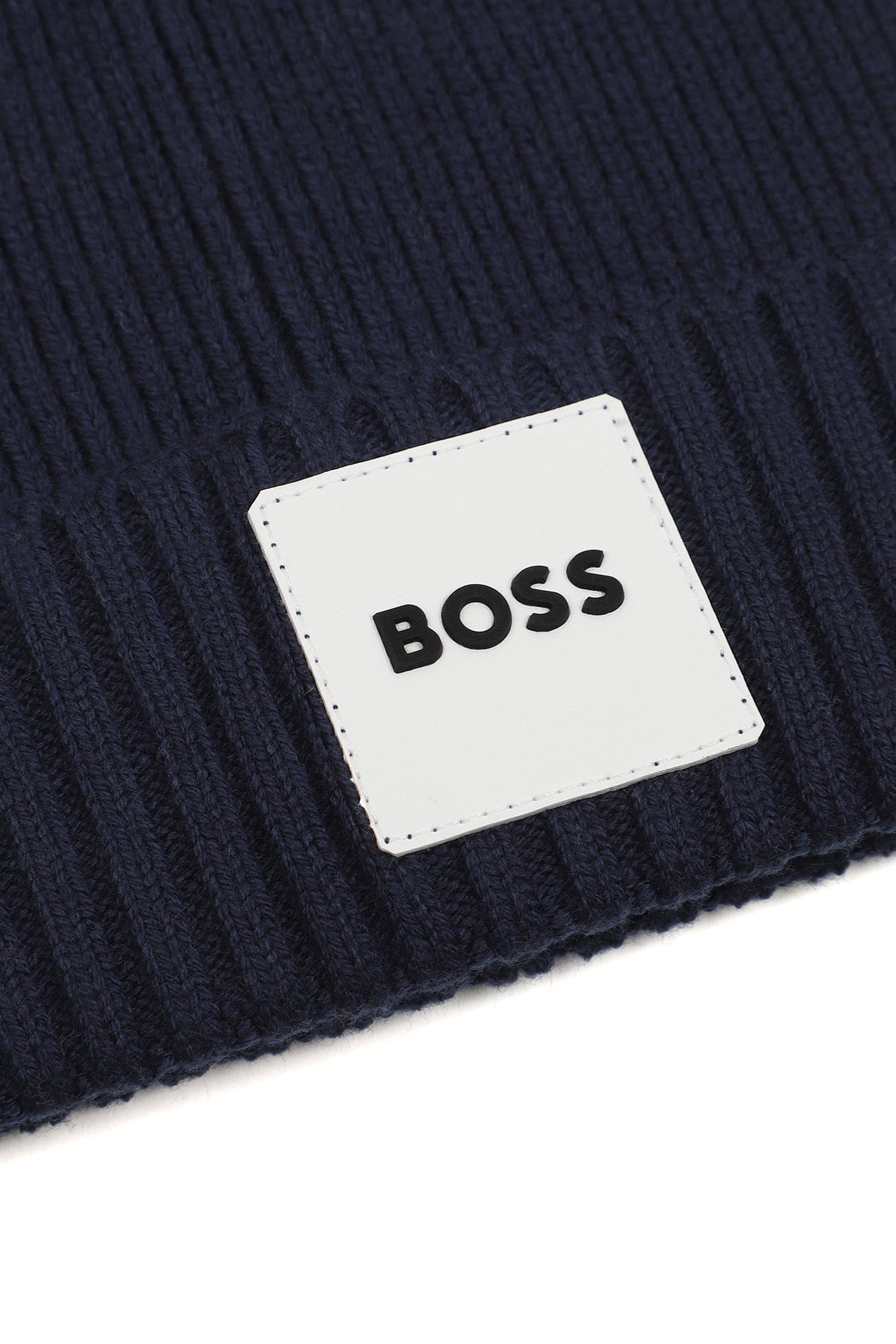 Hugo Boss Boys Cotton Knit Beanie with Logo Badge_ J53575
