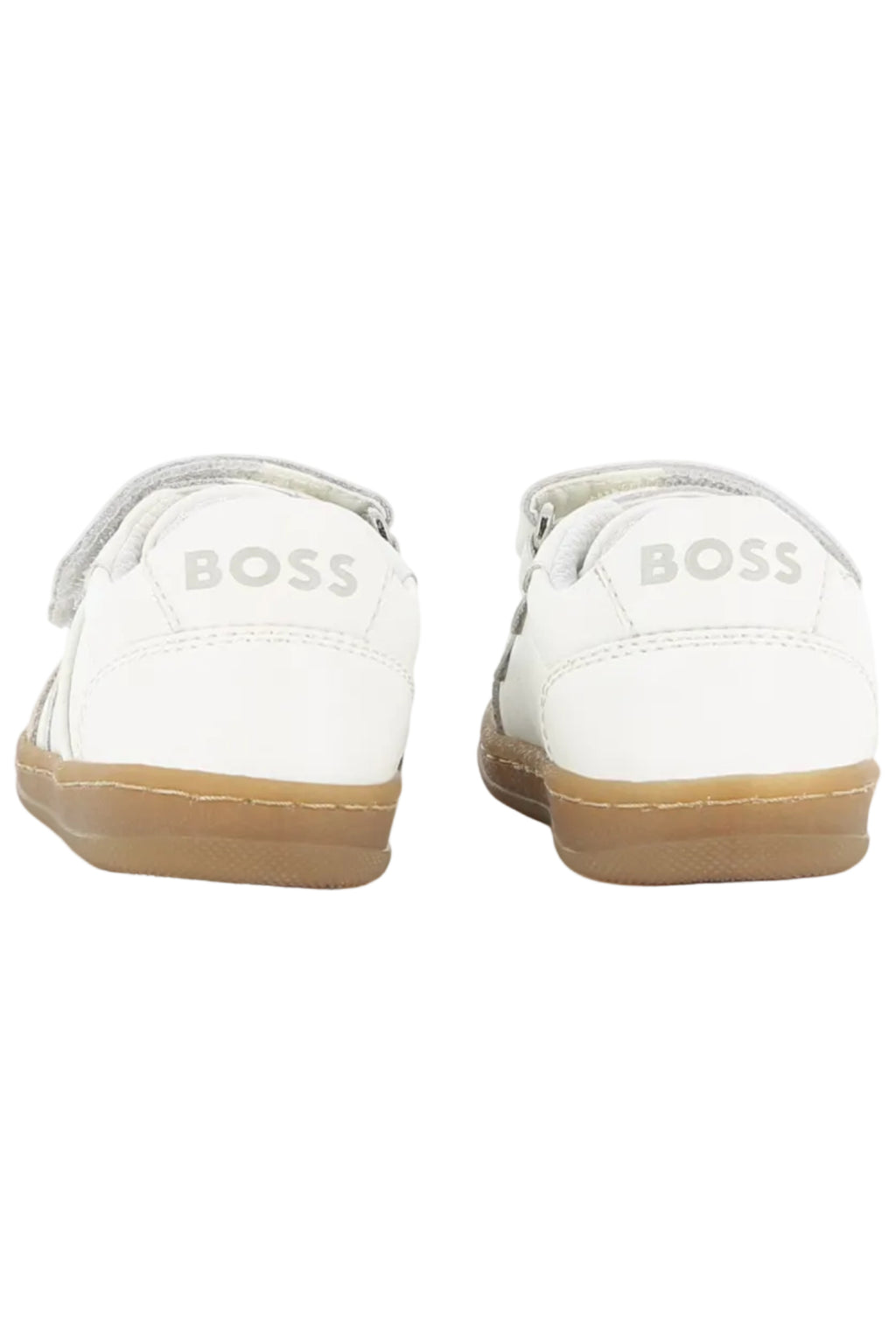Hugo Boss Boys Cow Leather Sneakers with Hook & Loop and Logo Detailing_ J53541
