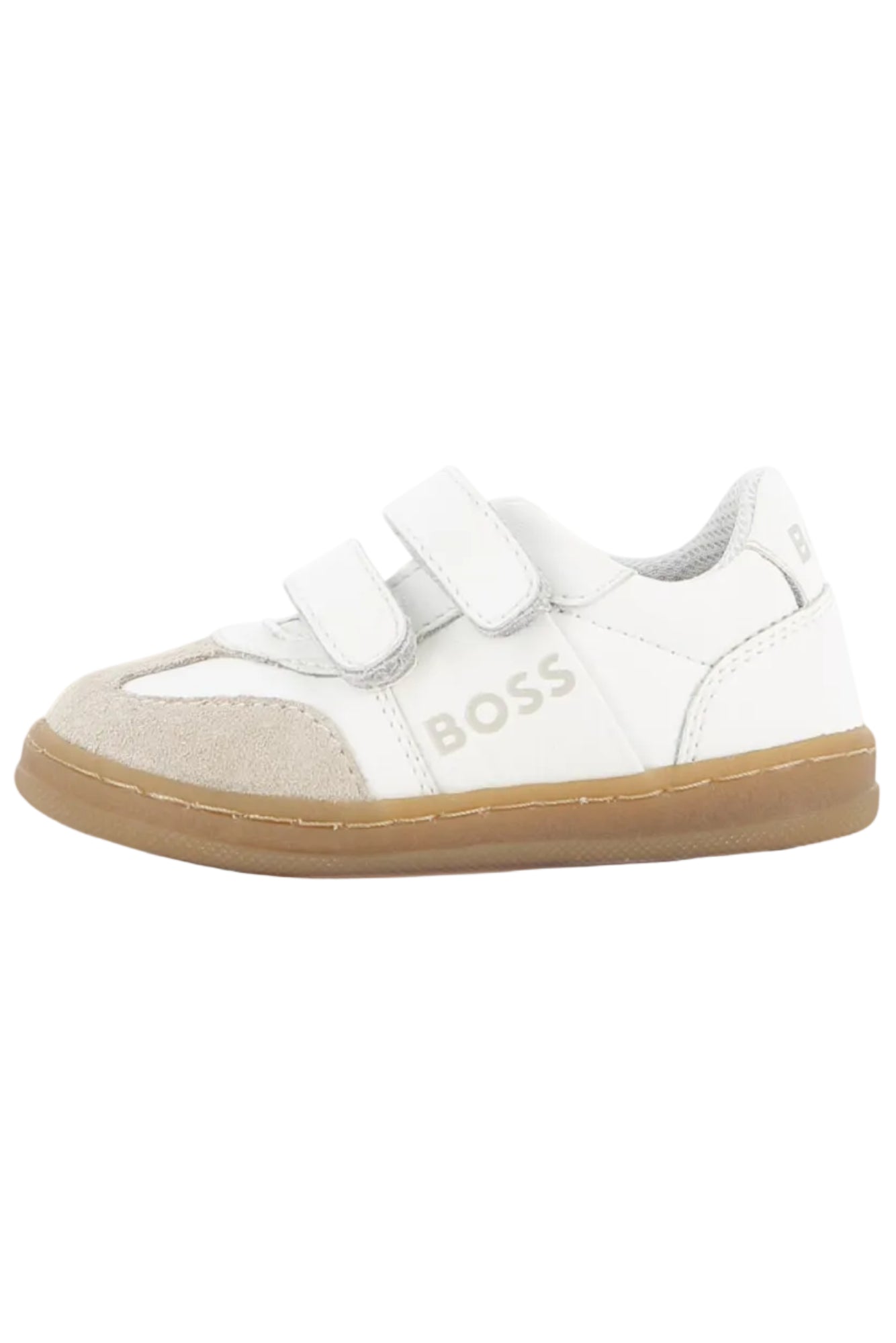 Hugo Boss Boys Cow Leather Sneakers with Hook & Loop and Logo Detailing_ J53541