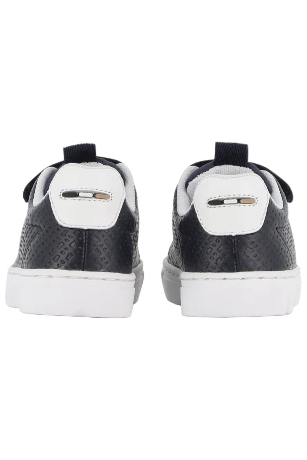 Hugo Boss Boys Cow Nappa Leather & Textile Sneakers with Monogram & Logo