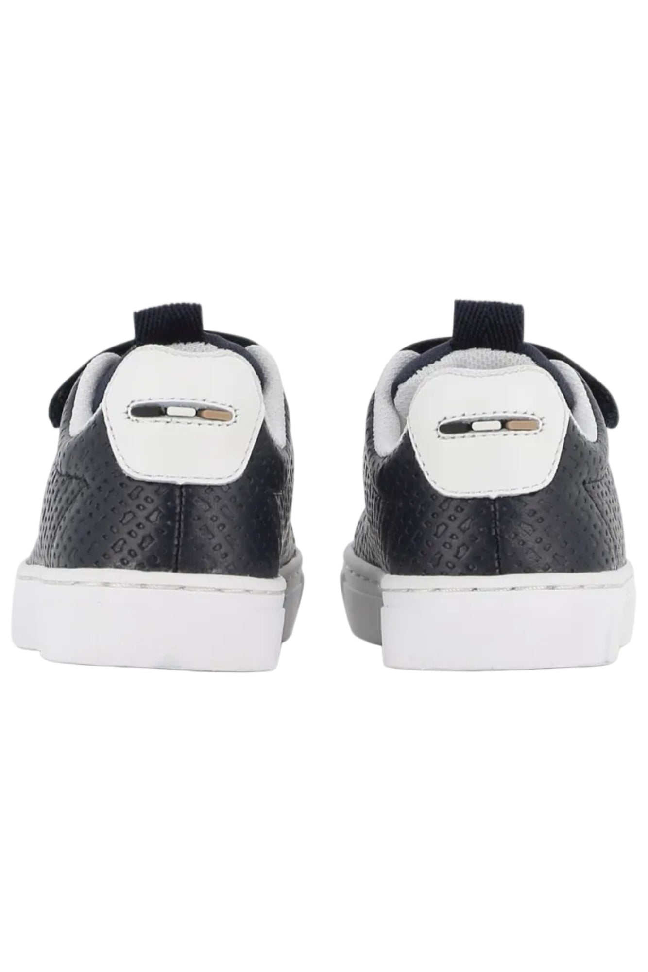 Hugo Boss Boys Cow Nappa Leather & Textile Sneakers with Monogram & Logo