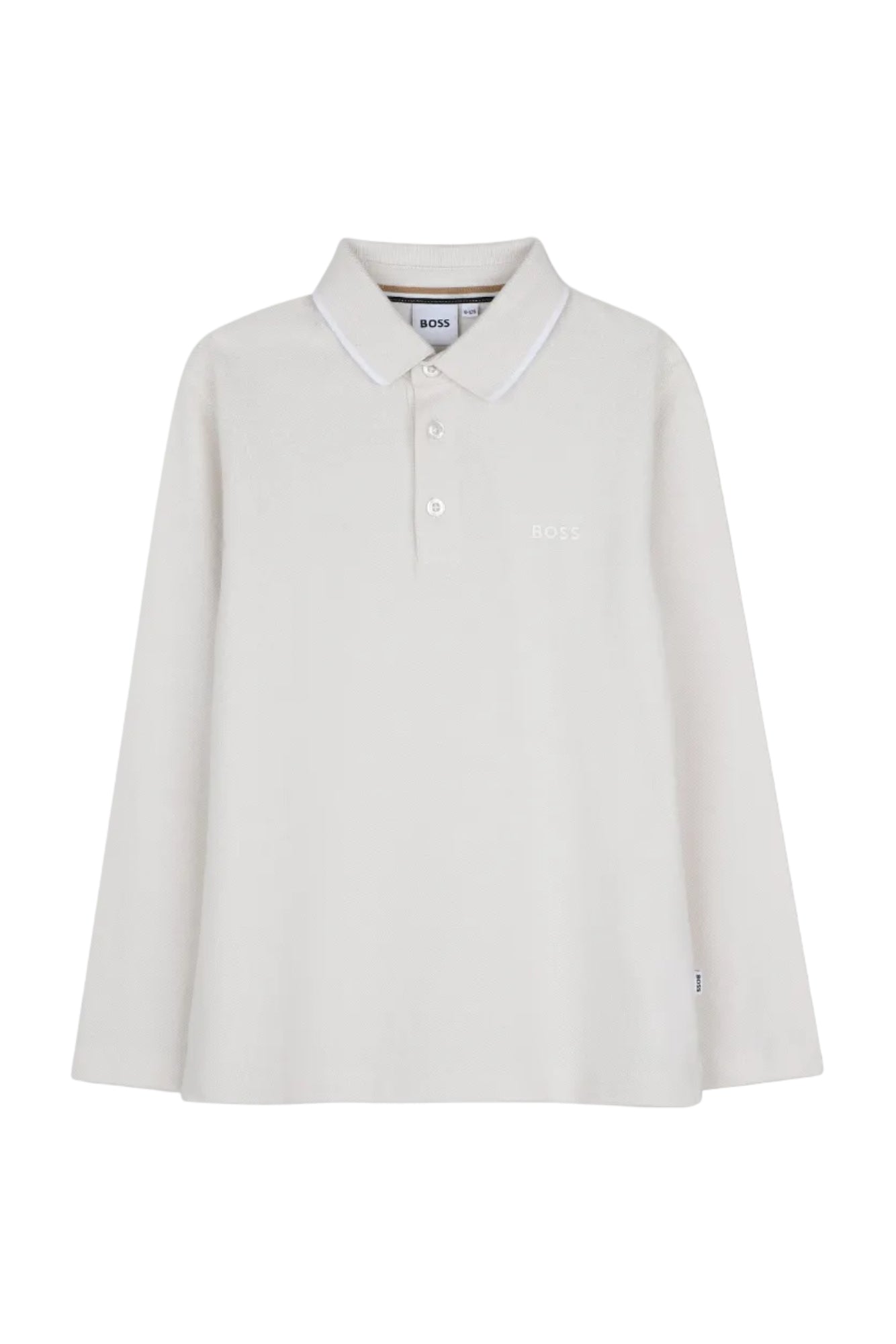 Hugo Boss Boys Long Sleeve Jersey Polo with Contrast Collar Trim_ J53376