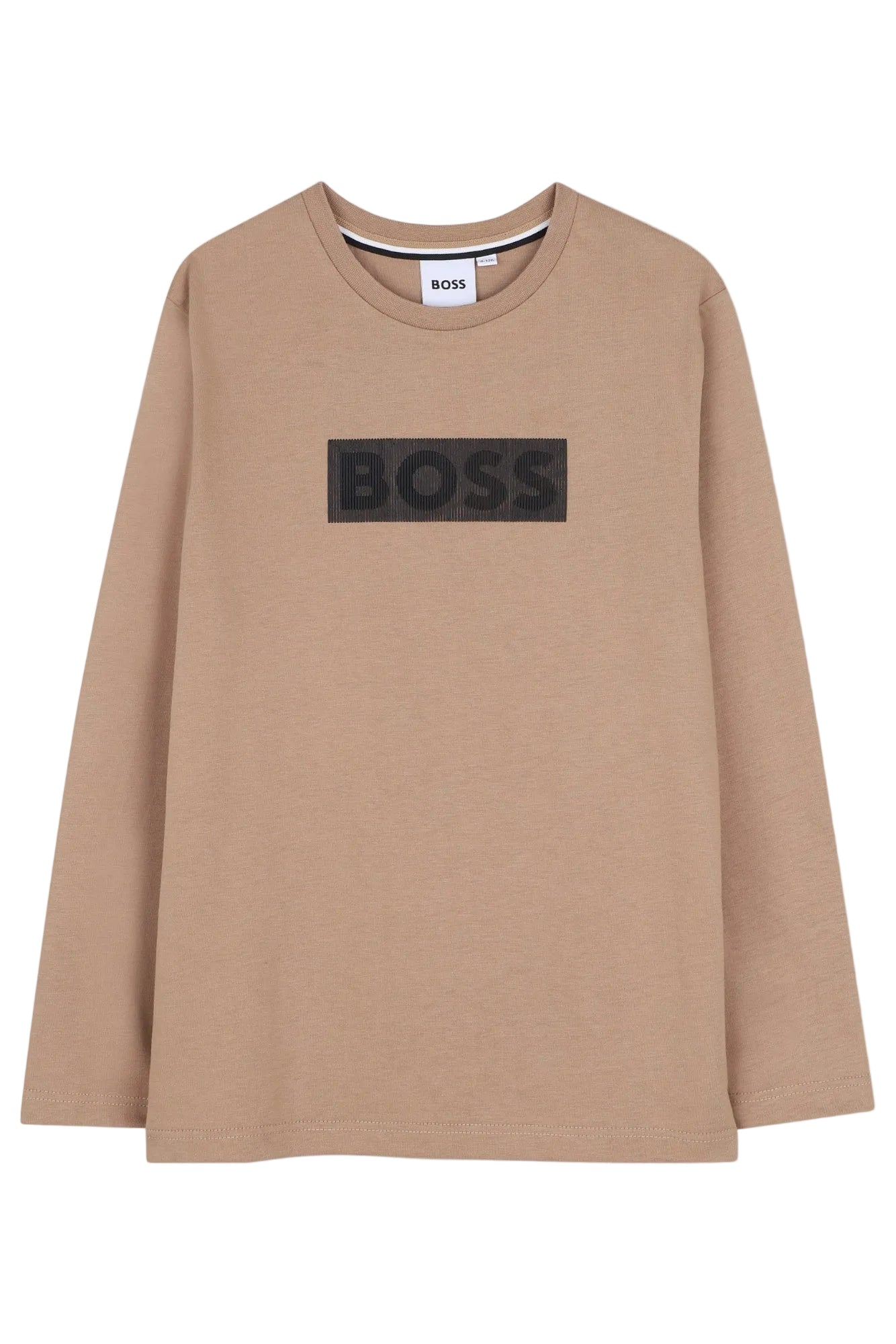 Hugo Boss Boys Long Sleeve Tee with High-Density Relief Logo