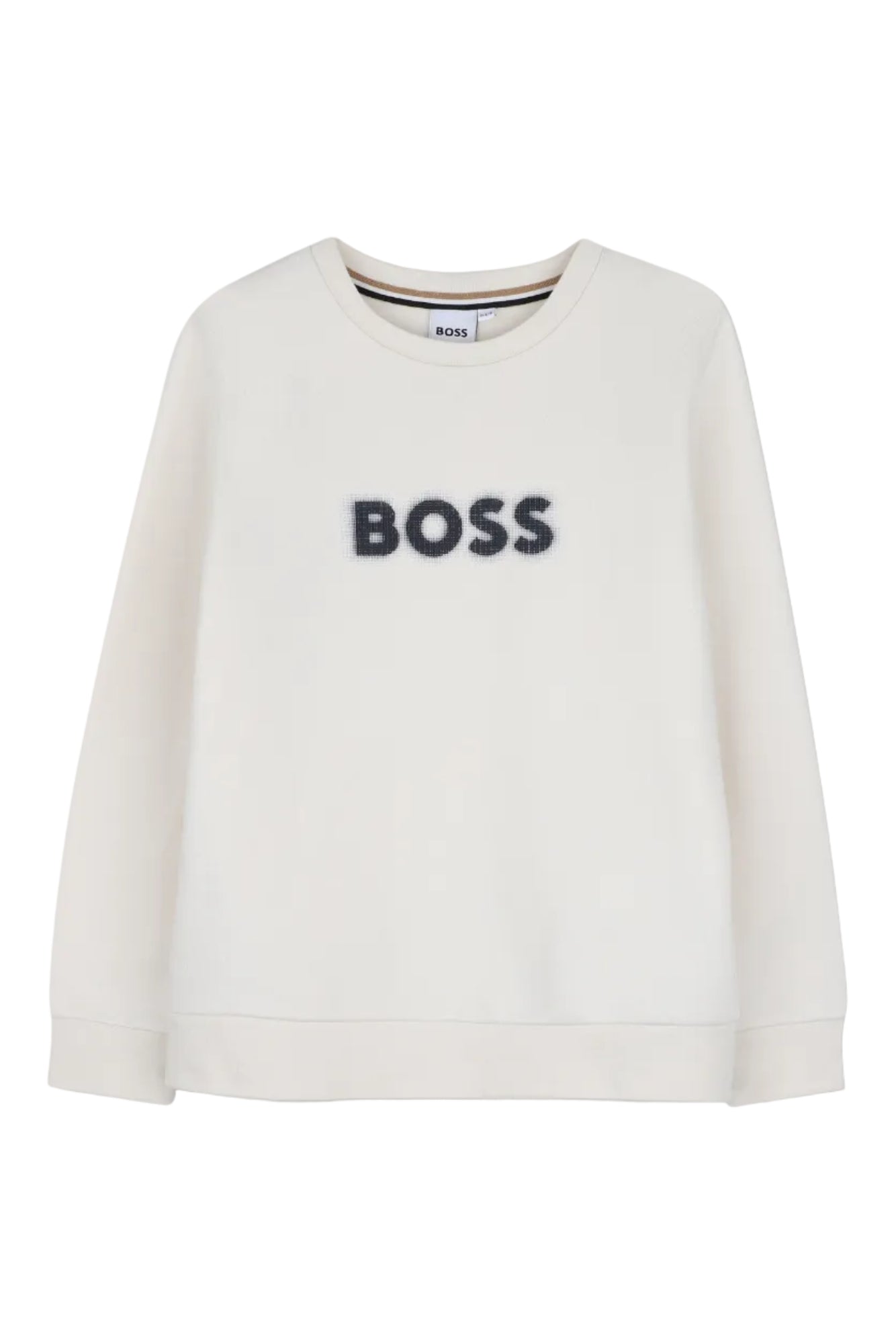 Hugo Boss Boys Sweatshirt with Pixelated Boss Logo Centered_ J53395