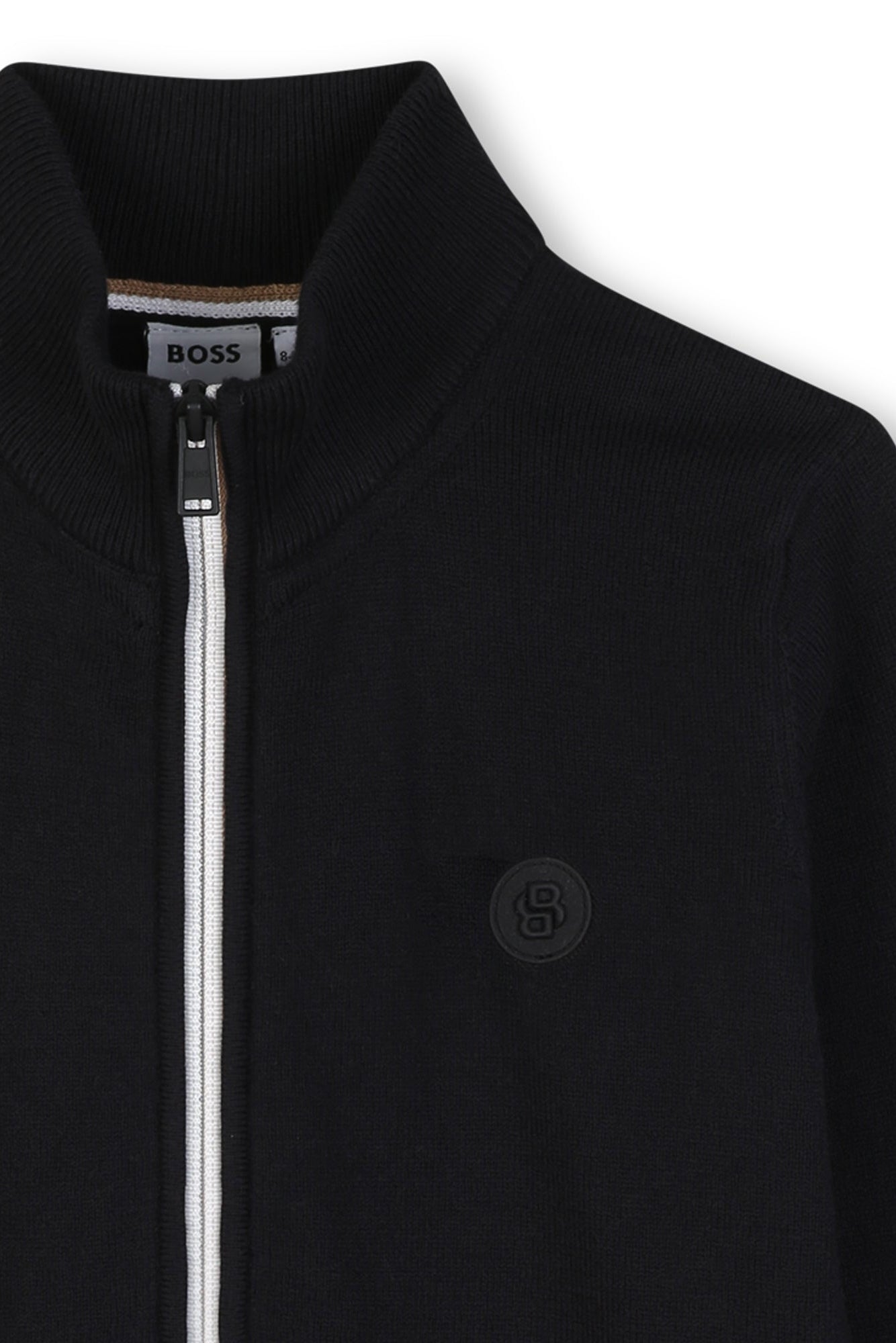 Hugo Boss Boys Zip-Up Cardigan with Double B Chest Patch_ J53360