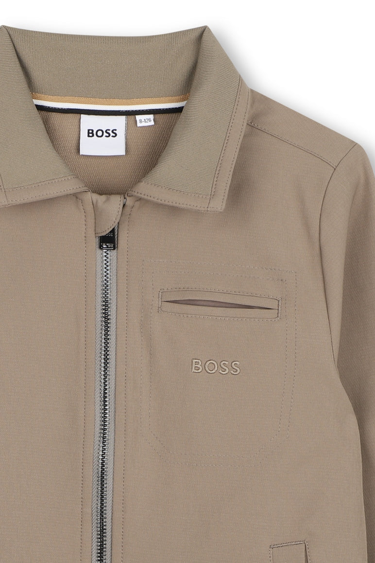 Hugo Boss Boys Zip Cardigan Jacket with Collar_ J53370
