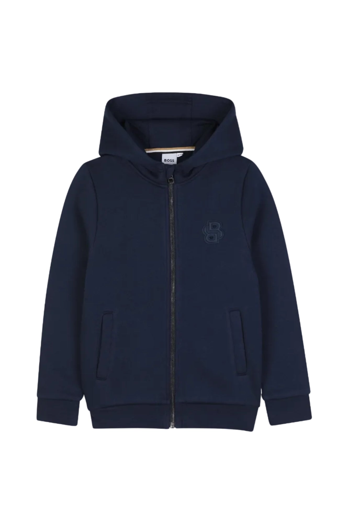 Hugo Boss Boys Zip Hoodie with Double B Chest Patch_ J53366