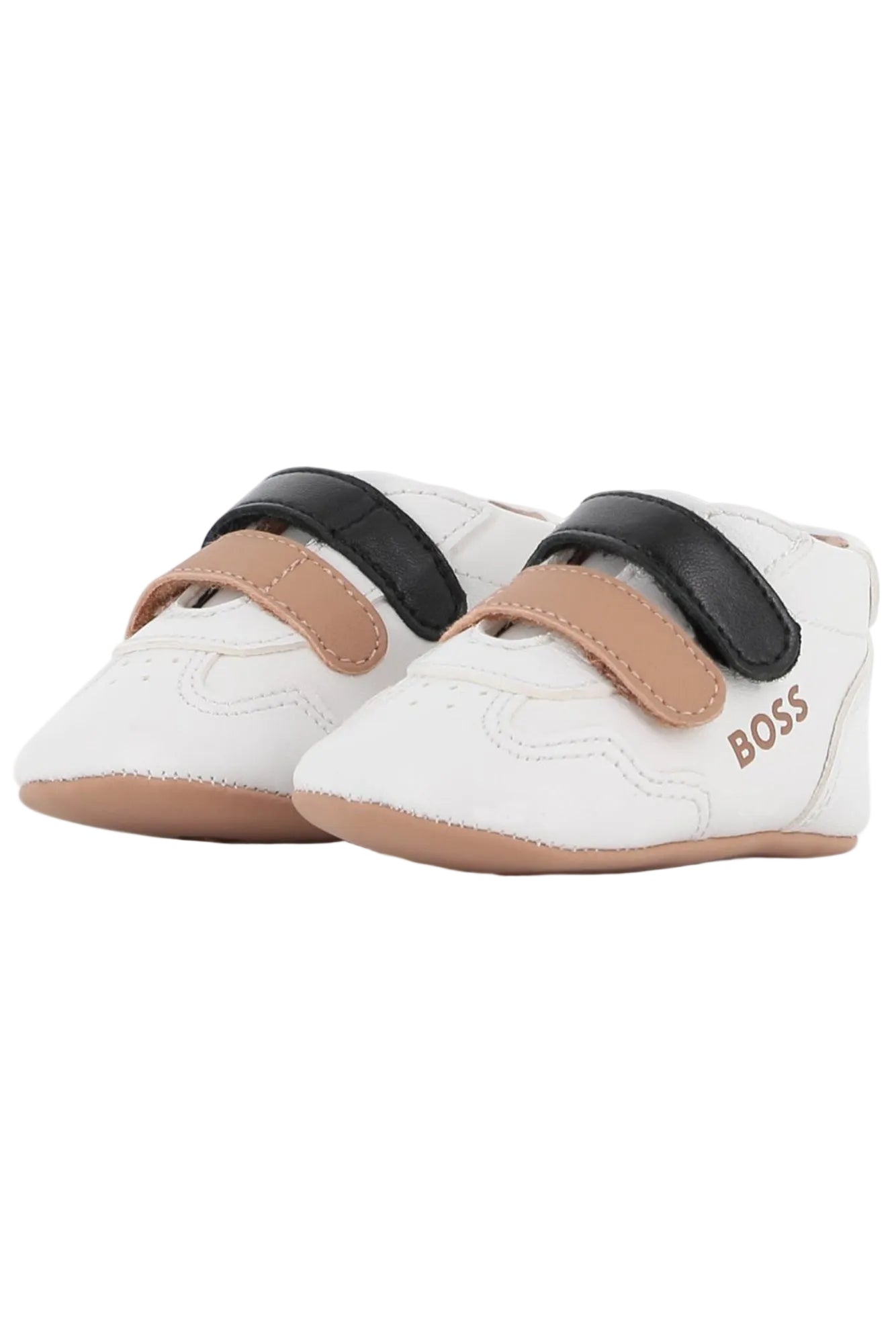 Hugo Boss Toddler Newborn Sheep Leather Shoes with Logo Detail_ J53553