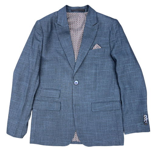 Cloud Cloth Boys Slim Fit Textured Navy Blazer