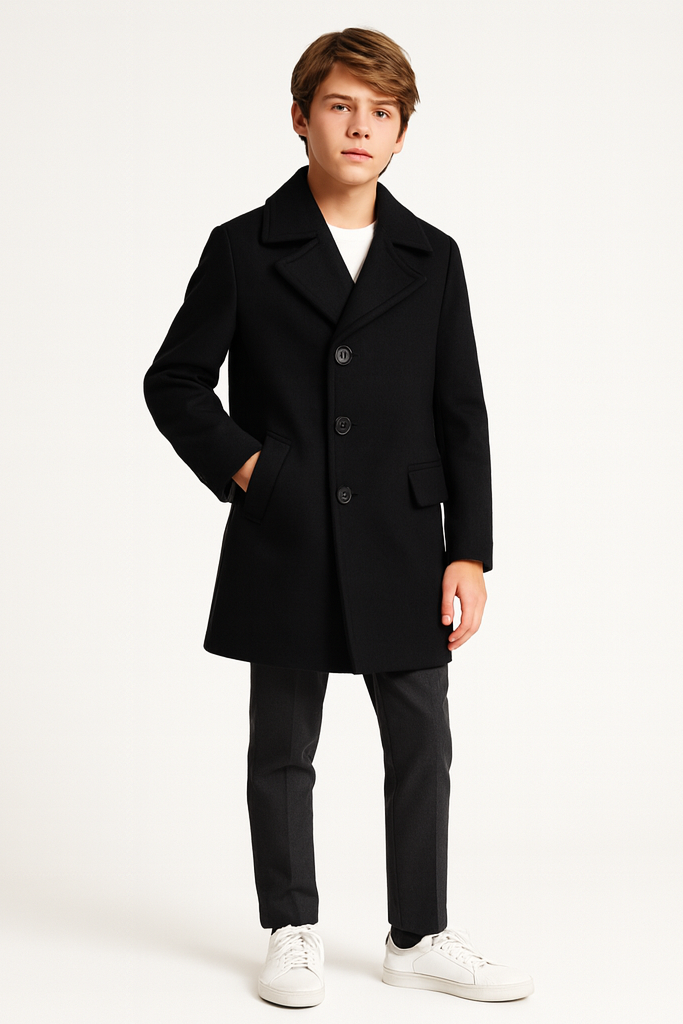 Isaac Mizrahi Boys Single Breasted Wool Coat_ CT1013