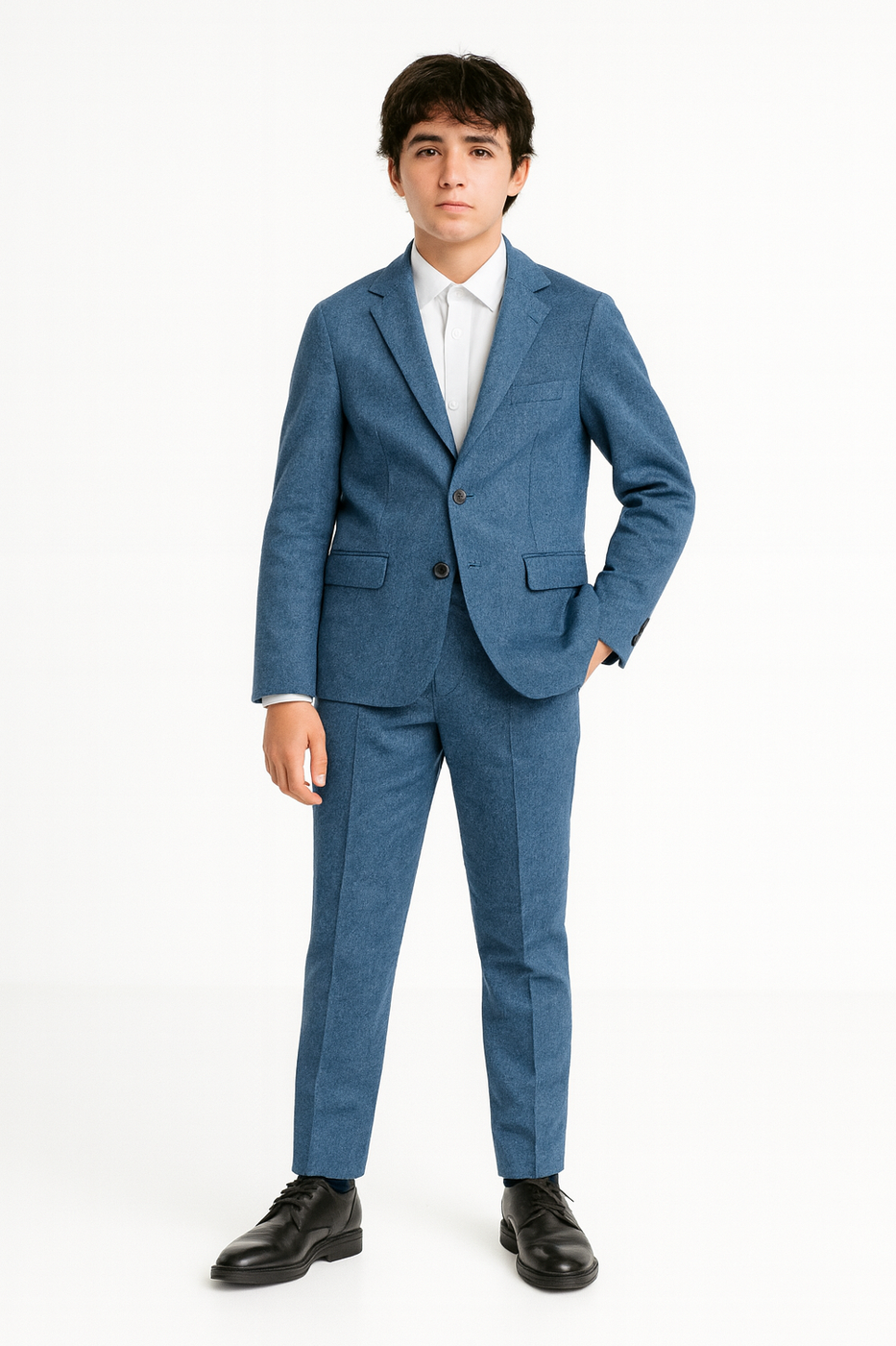 Isaac Mizrahi Boys Slim Fit Textured Navy Suit-NorthBoys