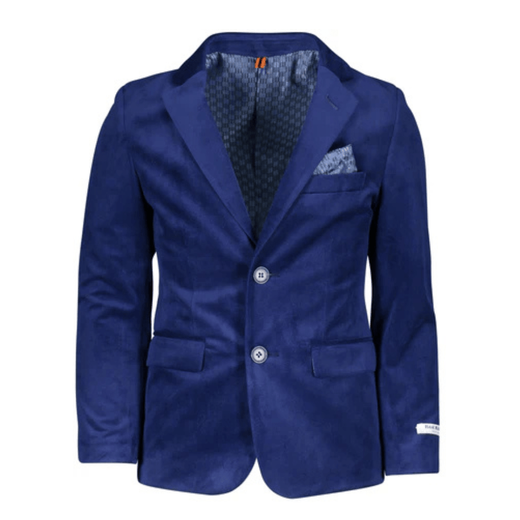 Isaac Mizrahi Boys Velvet Blue Blazer-NorthBoys