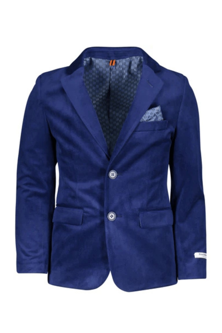 Isaac Mizrahi Boys Velvet Blue Blazer-NorthBoys
