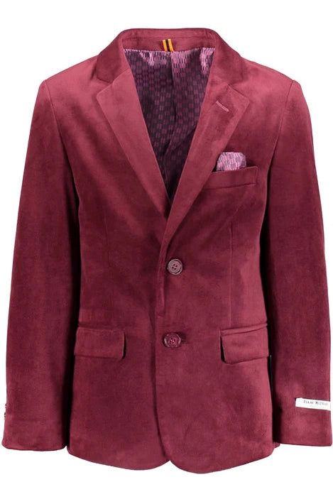 Isaac Mizrahi Boys Velvet Burgundy Blazer