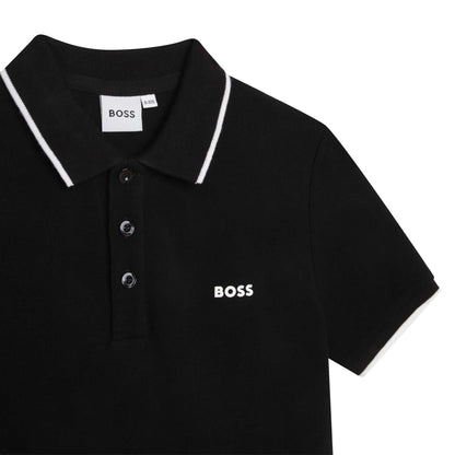 Hugo Boss Boys Black Polo_ J25P26-09B