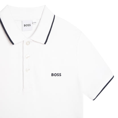 Hugo Boss Boys White Polo_ J25P26-10P