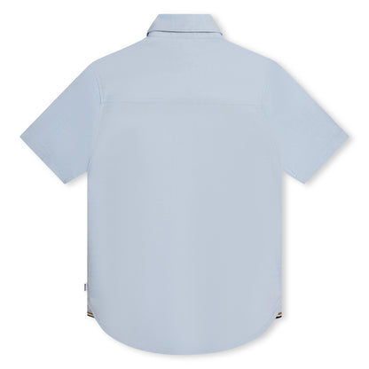 Hugo Boss Boys Short Sleeve Pale Blue Oxford Dress Shirt _ J50696-77D