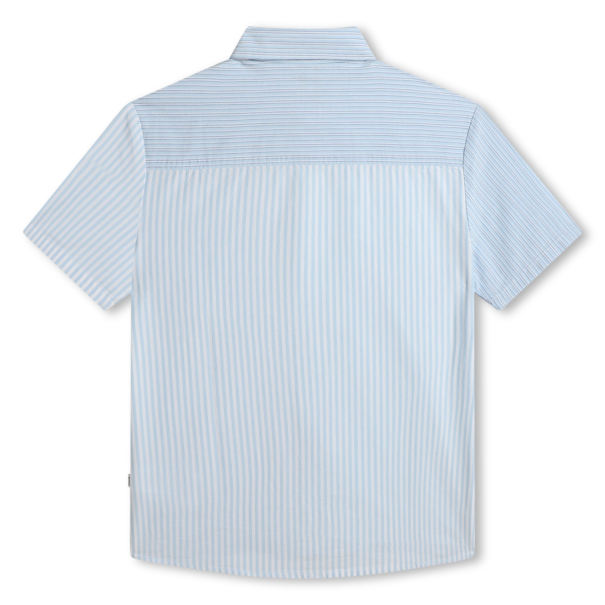 Hugo boss blue and white striped shirt best sale