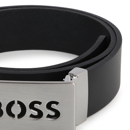 Hugo Boss Boys Black Leather Belt_ J50954-09B