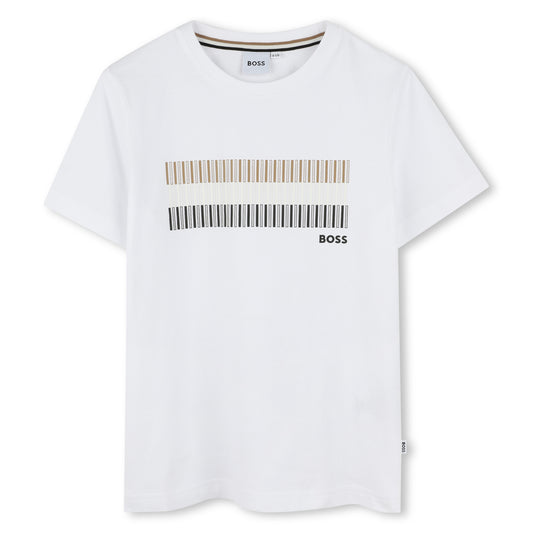 Hugo Boss Boys Mini Me Tricolor Print SS T-Shirt_ J52035