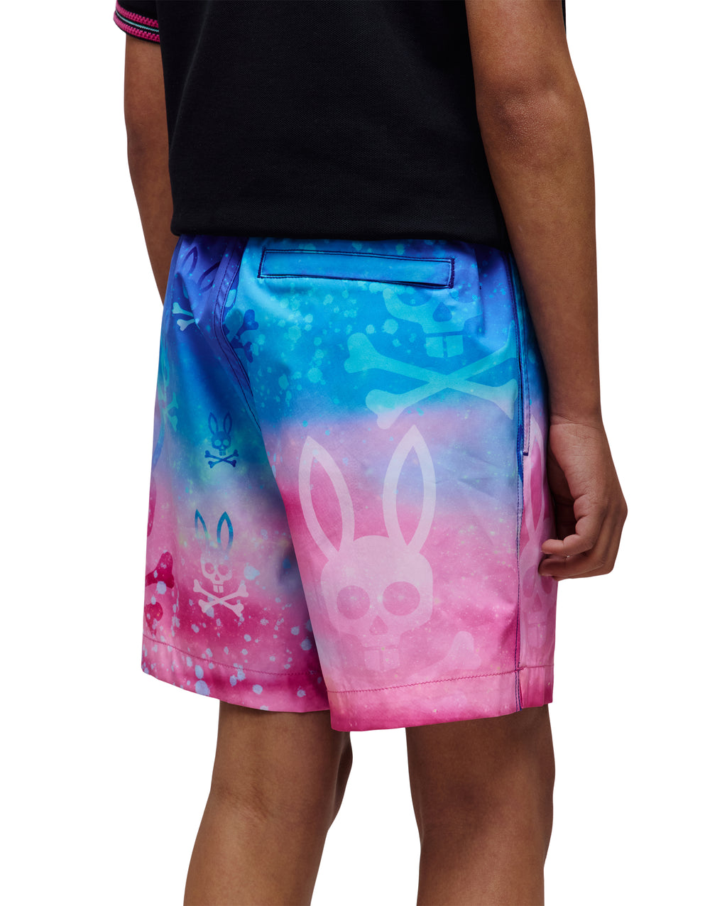 Psycho Bunny Kids Caspian All Over Bunny Swim Trunks_ KB1000032