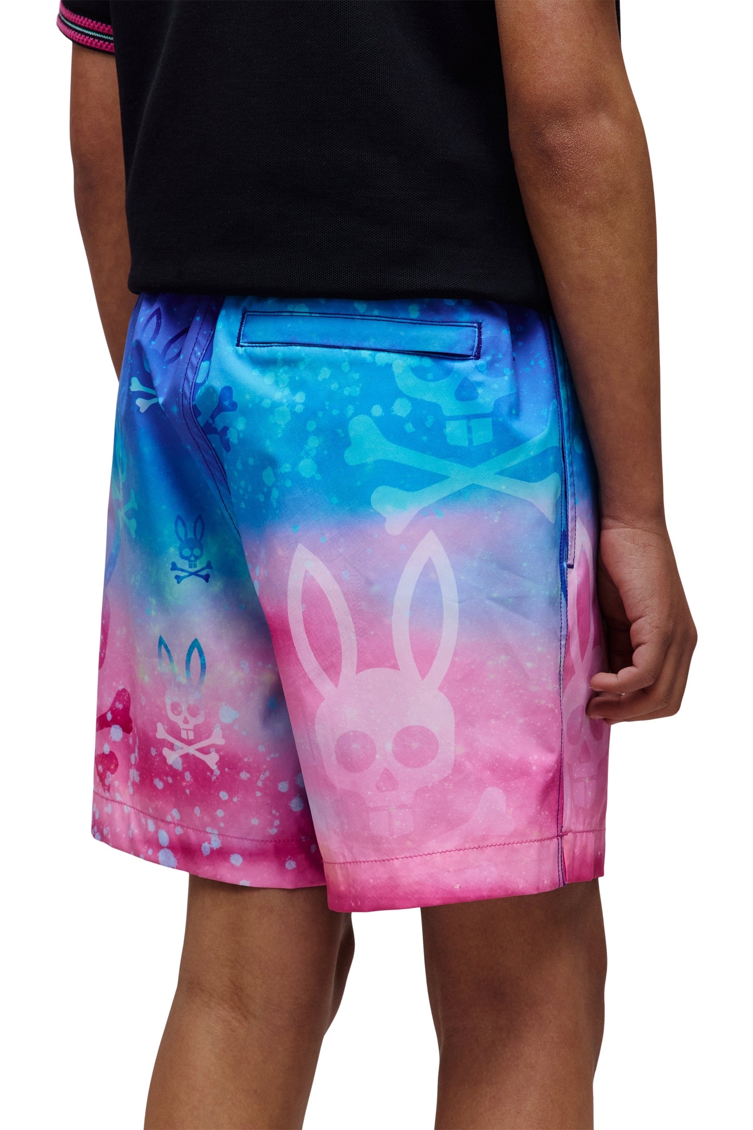 Psycho Bunny Kids Caspian All Over Bunny Swim Trunks_ KB1000032