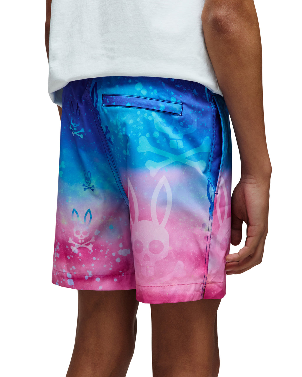 Psycho Bunny Kids Caspian All Over Bunny Swim Trunks_ KB1000032