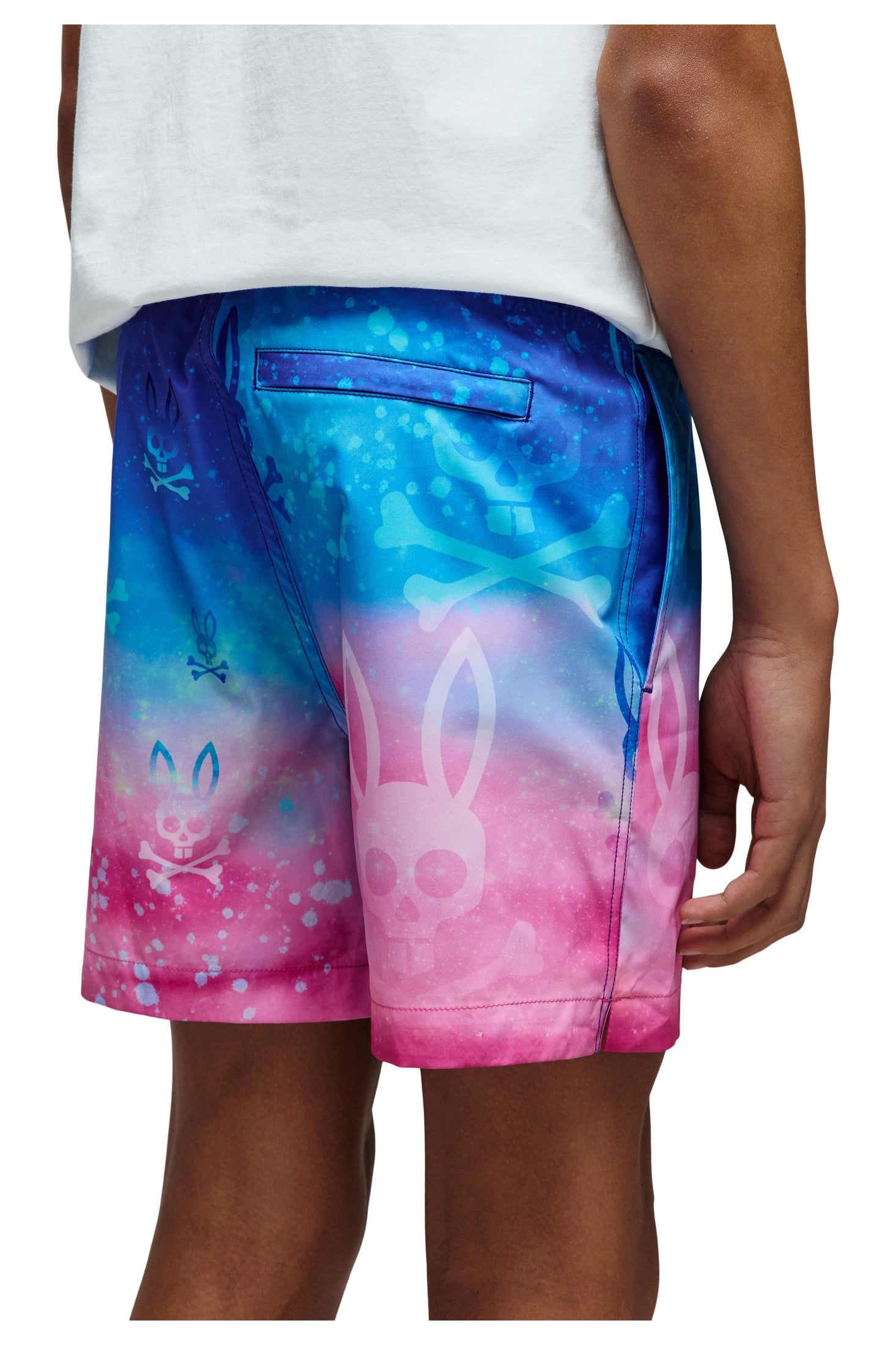 Psycho Bunny Kids Caspian All Over Bunny Swim Trunks_ KB1000032