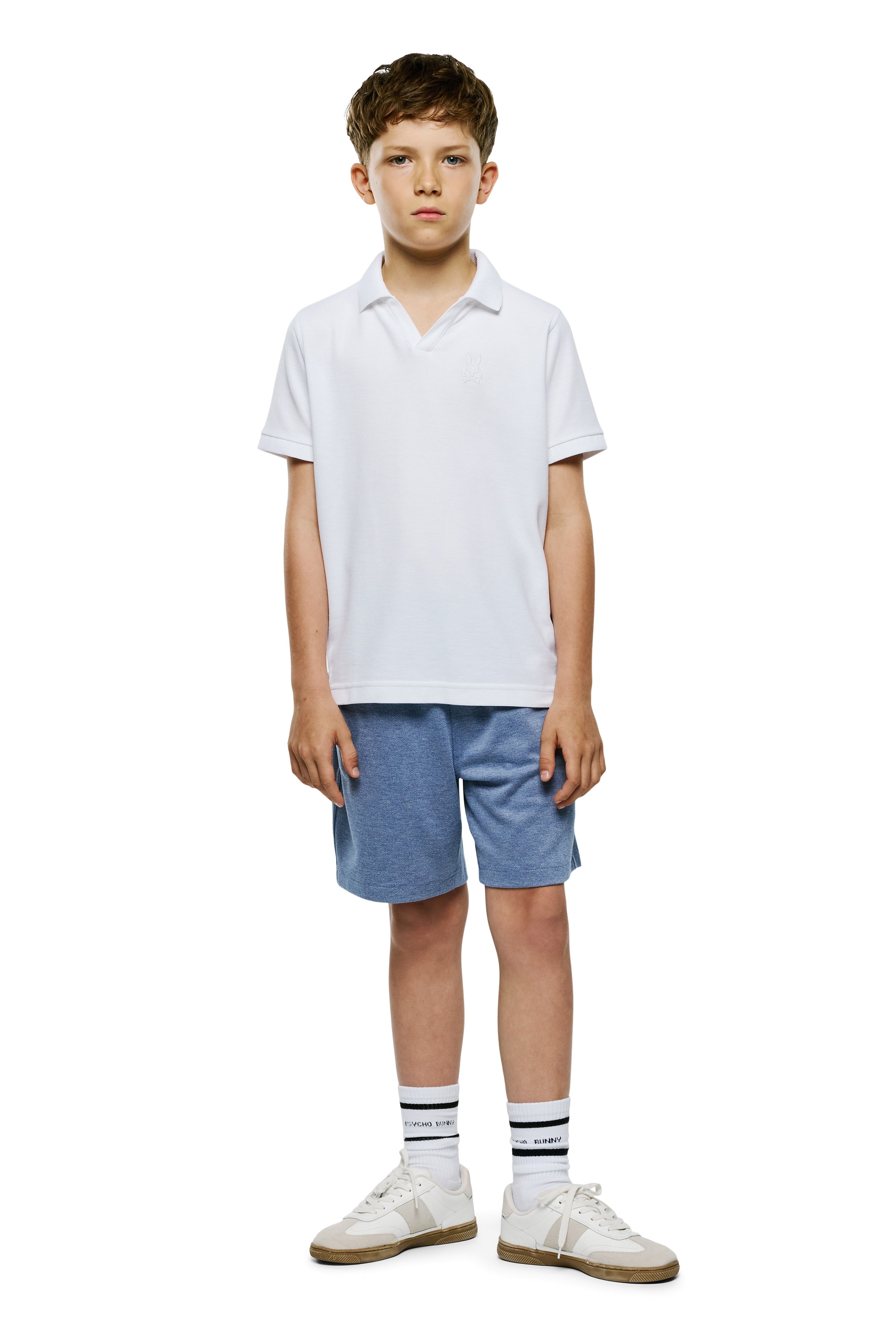 Psycho Bunny Kids Geoffrey Johnny Collar Pique Polo