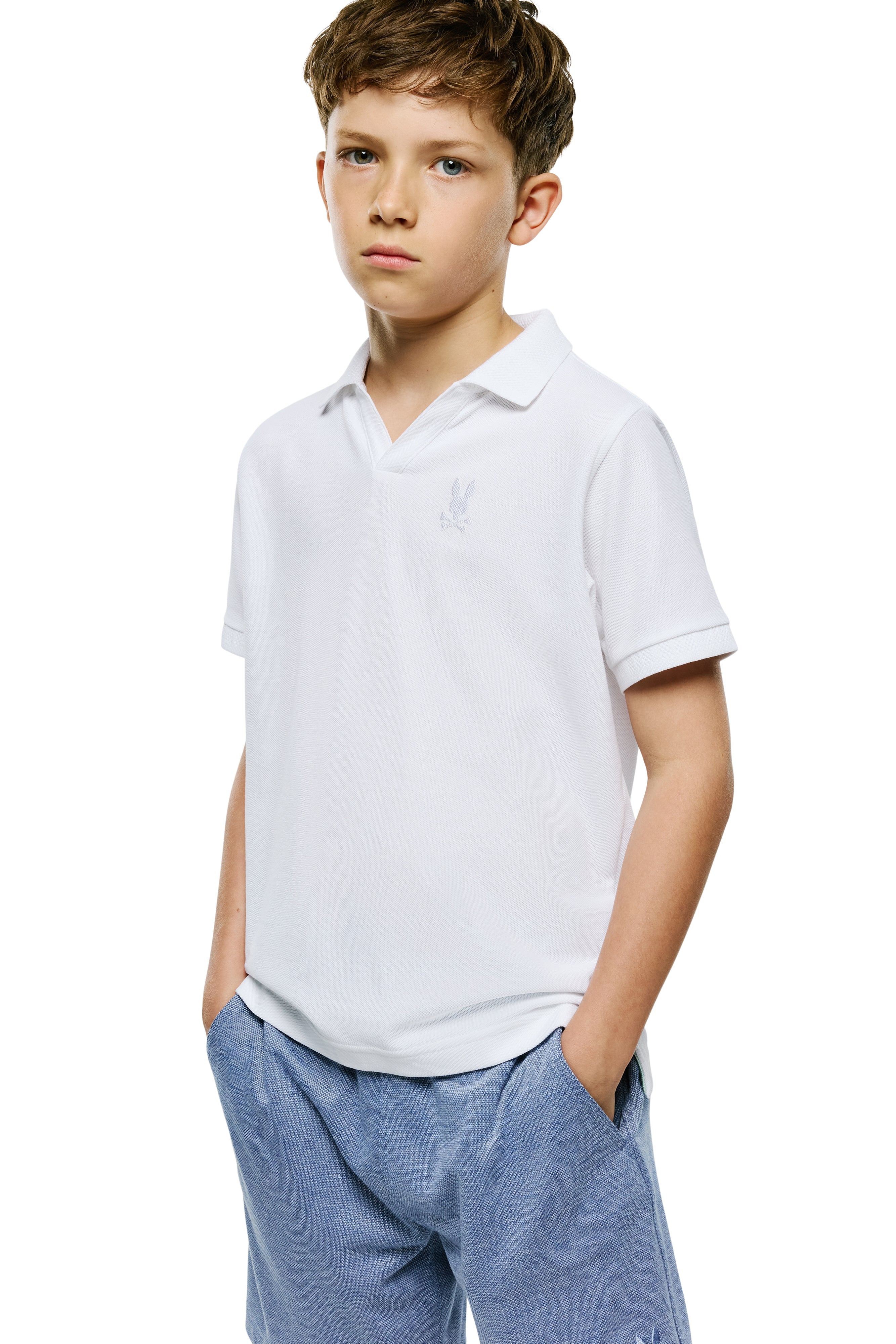 Psycho Bunny Kids Geoffrey Johnny Collar Pique Polo