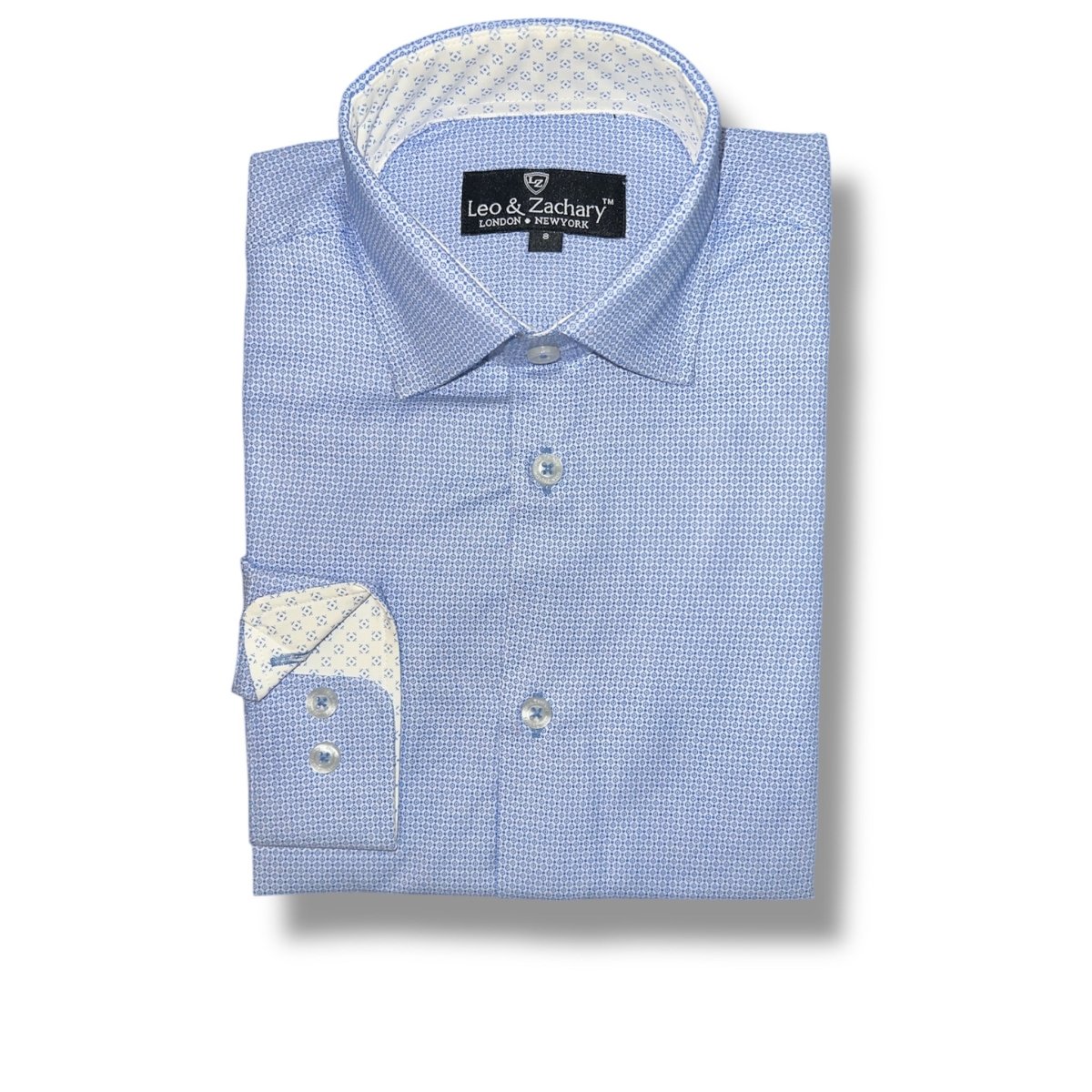 Leo & Zachary Boys Circle Dobby Dress Shirt_ 50022 - NorthBoys