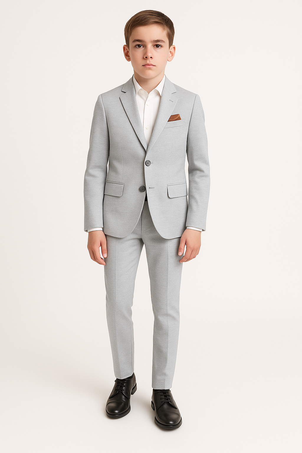 Leo & Zachary Boys Slim Chambray Blue Stretch Suit_ BLZ5870/LZ5870-NorthBoys