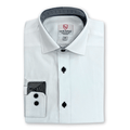 Leo & Zachary Boys White/Black Non - Iron Dress Shirt_P5522 - NorthBoys