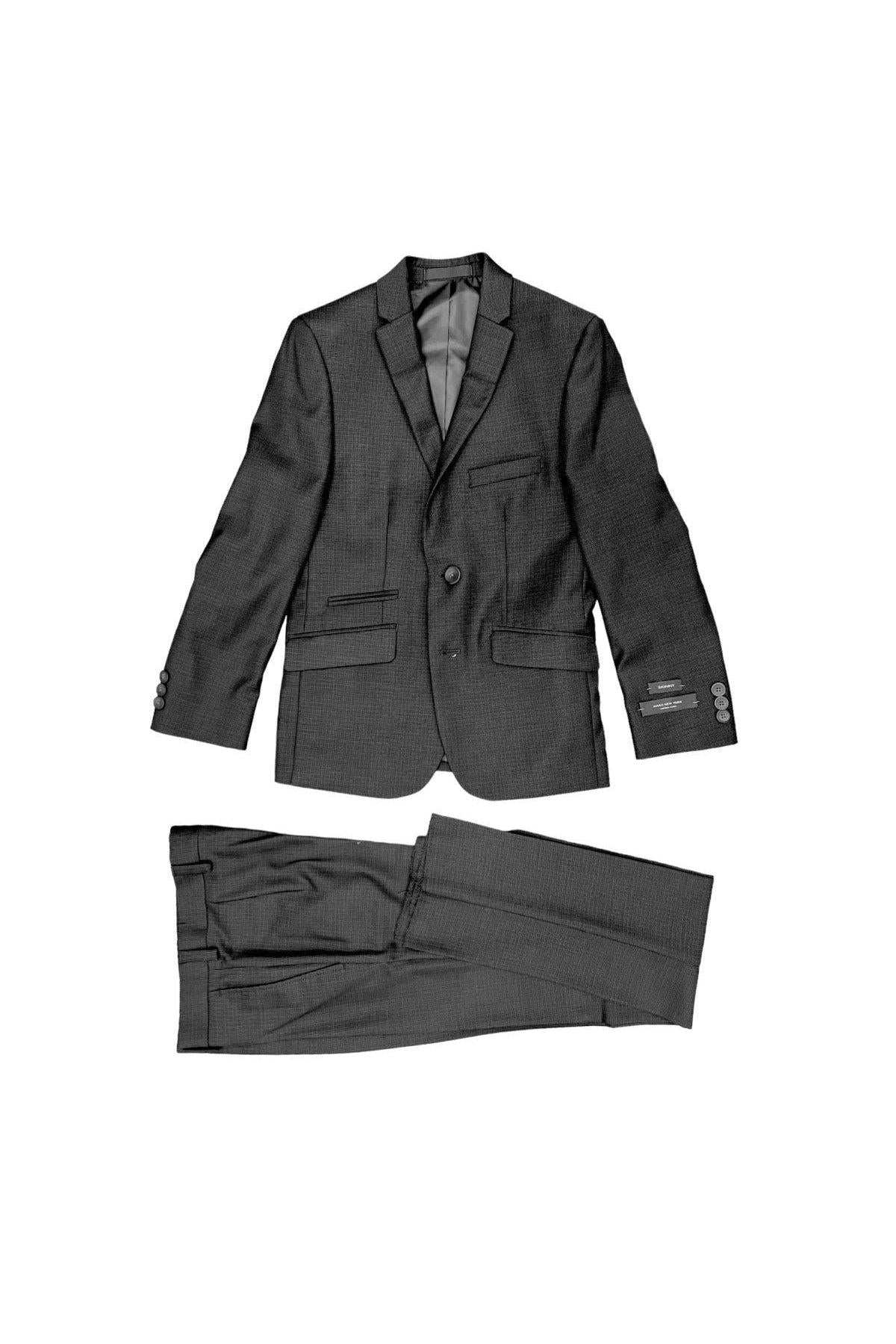 Marc New York Boys Husky Black Neat Suit-NorthBoys