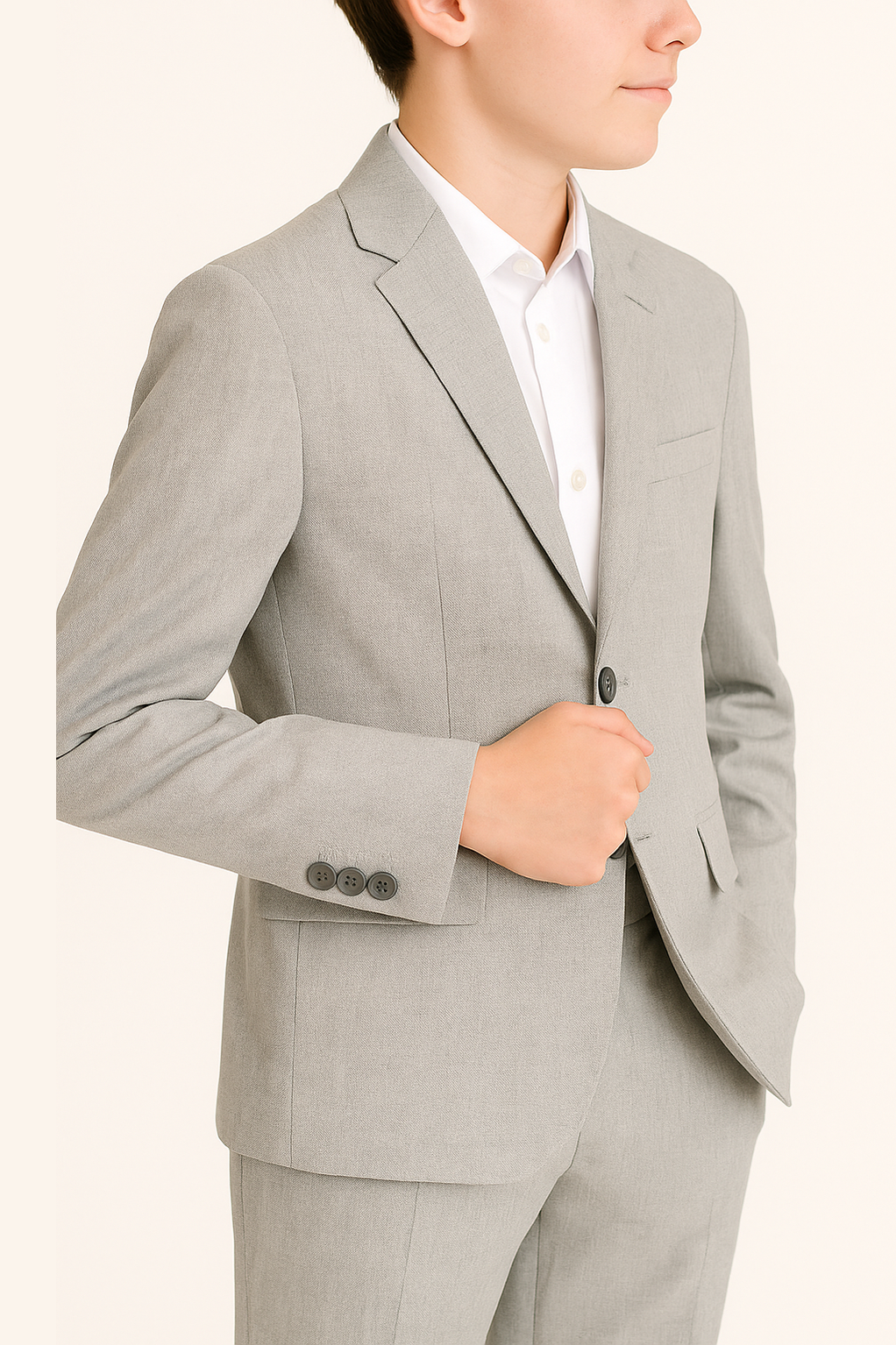 Marc New York Boys Husky Light Grey Sharkskin Suit-NorthBoys