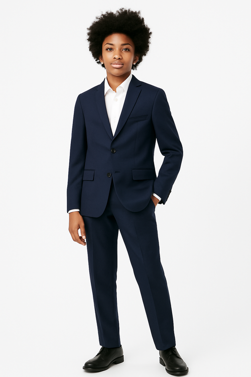 Marc New York Boys Husky Navy Neat Suit-NorthBoys