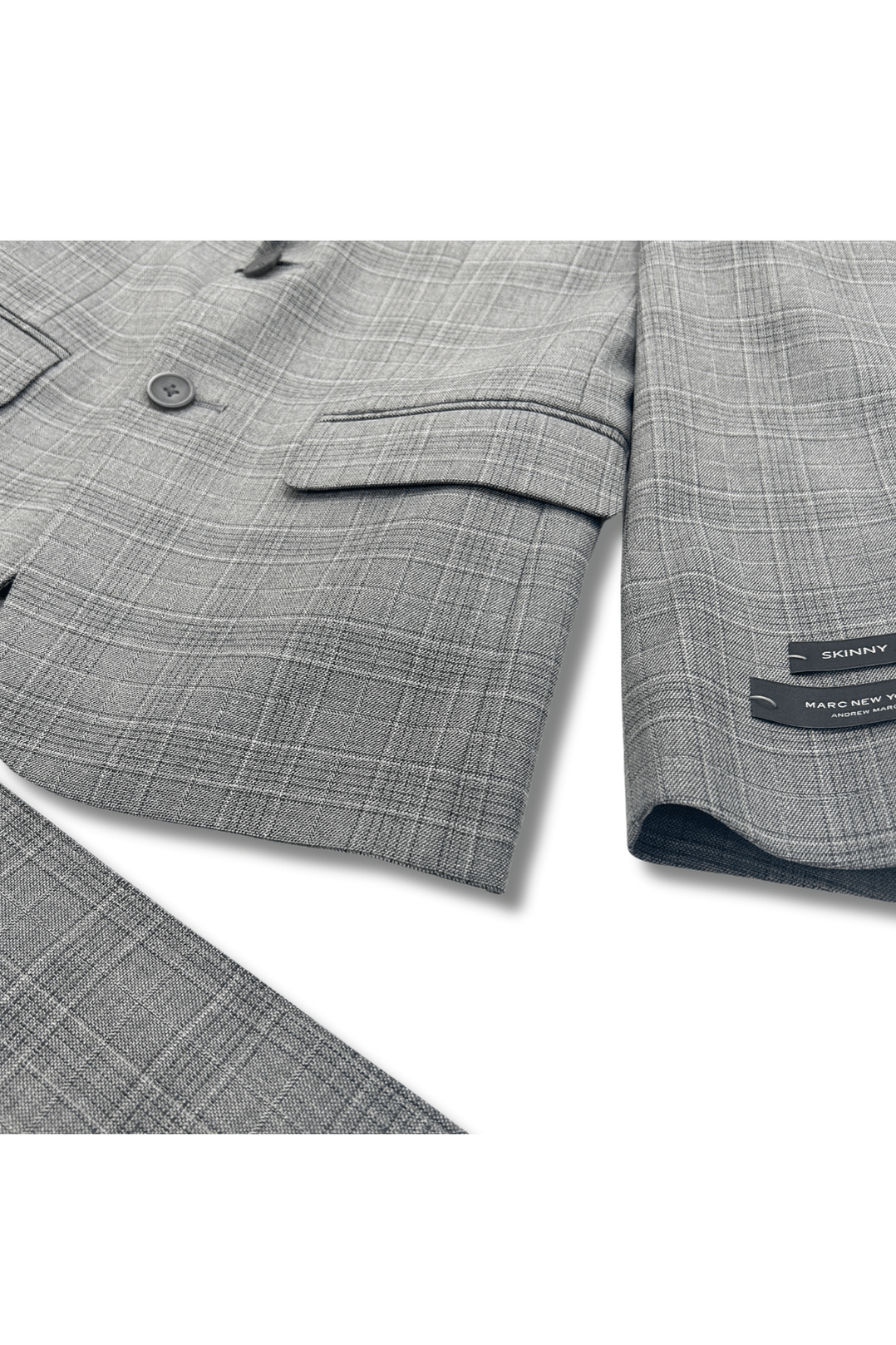 Marc New York Boys Skinny Grey Plaid Suit-NorthBoys