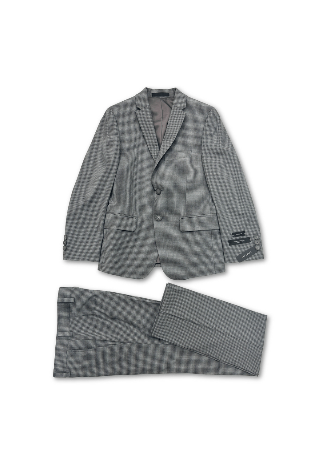 Marc New York Boys Skinny Light Grey Mini Grid Suit-NorthBoys