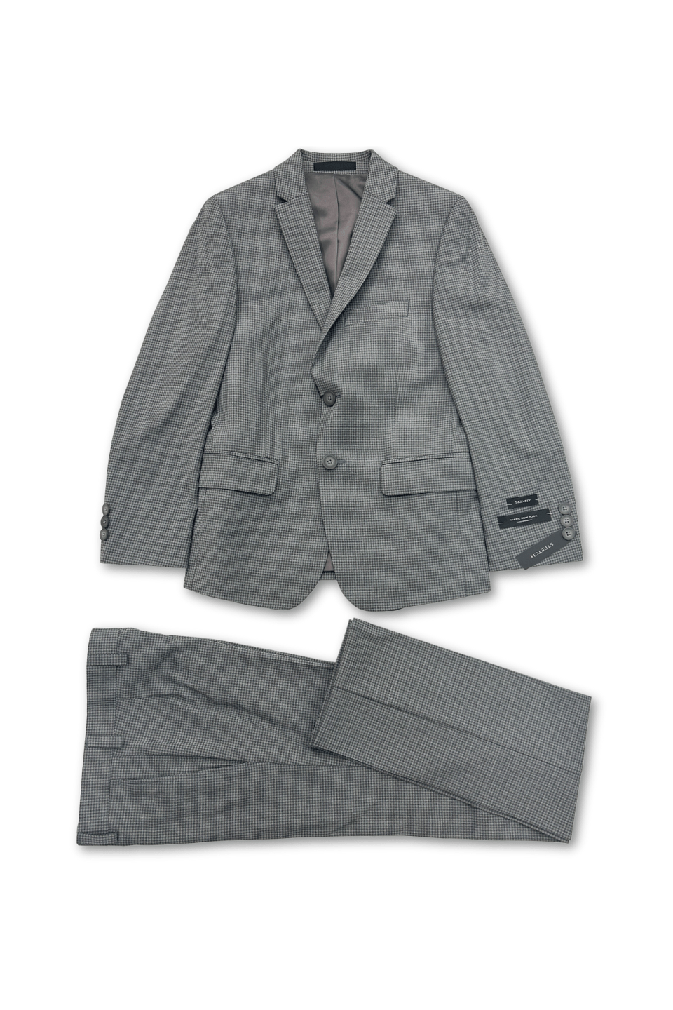 Marc New York Boys Skinny Light Grey Mini Grid Suit-NorthBoys