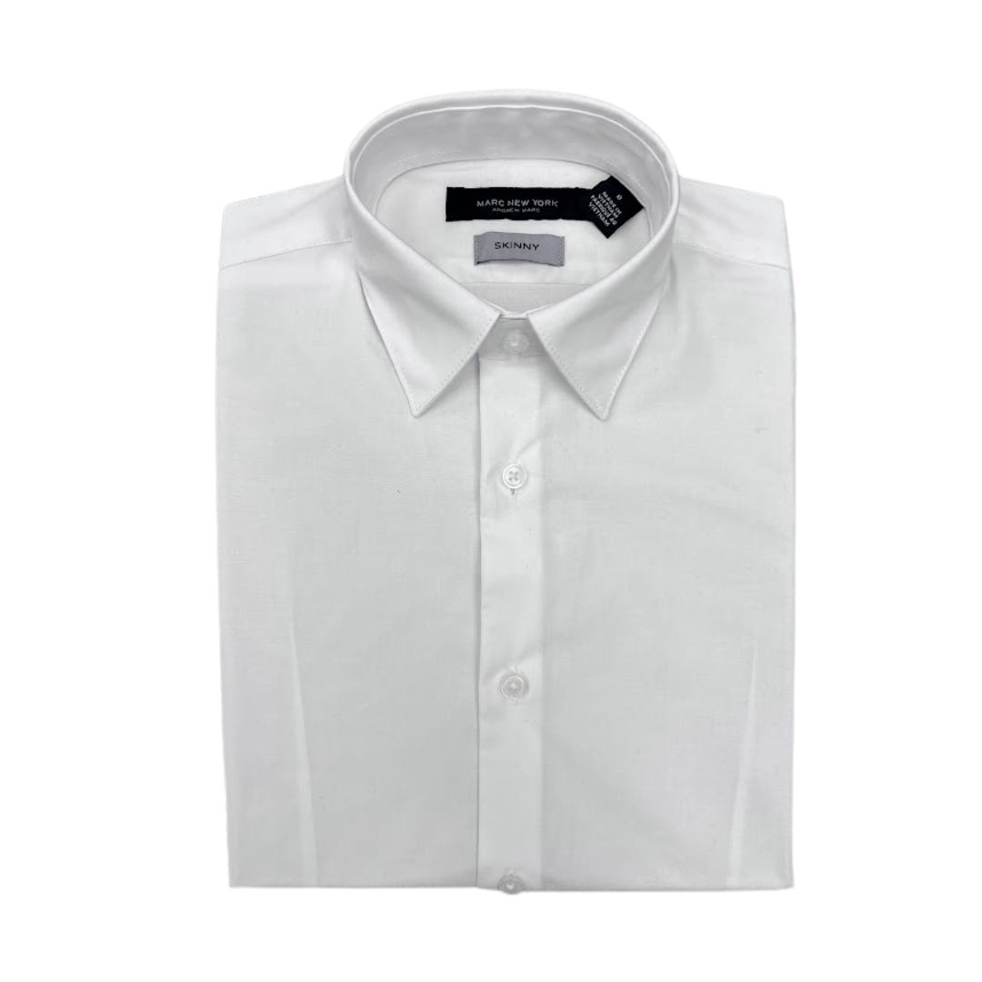 Marc New York Boys Skinny White Stretch Dress Shirt_ MBS0088 - NorthBoys