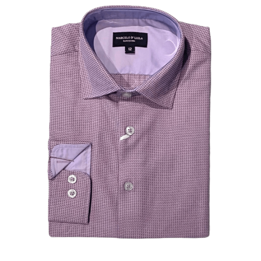 Marcelo D'Liola Boys Purple Stairs Dress Shirt - NorthBoys