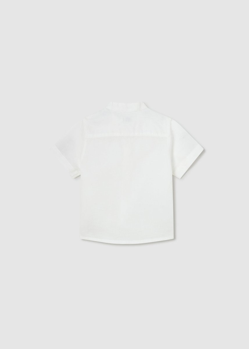 Mayoral Baby Short Sleeve Linen Mandarin Collar Dress Shirt_ 1113 - 88 - NorthBoys