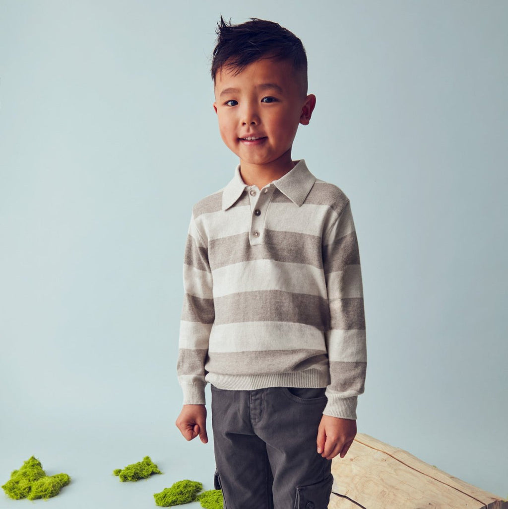 Mayoral Mini Boys Long Sleeve Knit Polo_ 4122 - 024 - NorthBoys