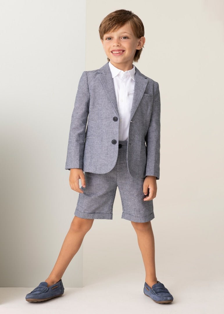 Mayoral Mini Navy Stripe Tailored Bermuda Shorts _3220 - 64 - NorthBoys