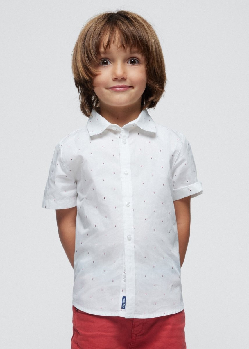 Mayoral Mini Short Sleeve Micro Dot Dress Shirt_ 3116 - 62 - NorthBoys