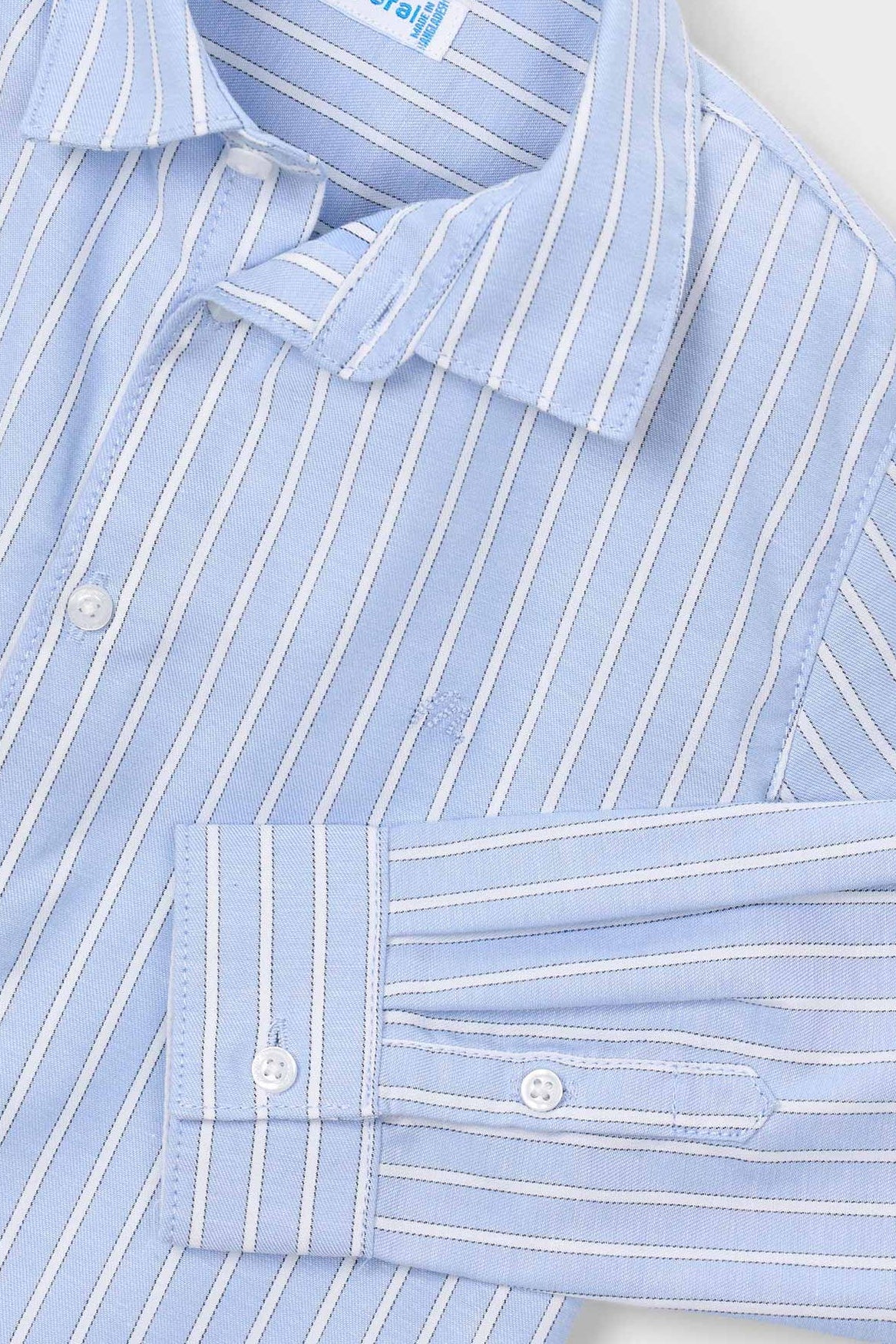 Mayoral Mini Boys Button-up Long Sleeve Shirt blue