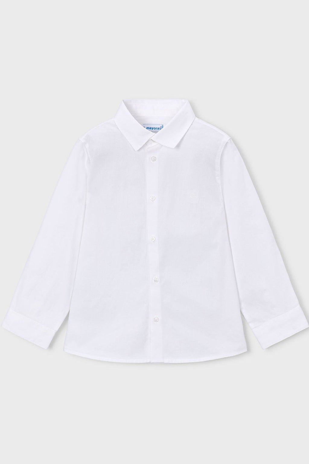 Mayoral Mini Boys Button-up Long Sleeve Shirt white